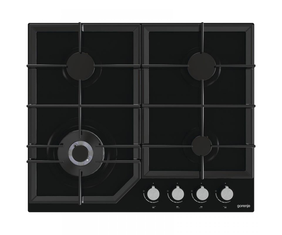 Варильна поверхня Gorenje газова на склі, 60см, чавун, чорний GORENJE  GTW641KB GTW641KB
