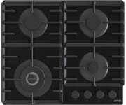 Варильна поверхня Gorenje газова на склі, 60см, чавун, чорний GORENJE  GTW642SYB