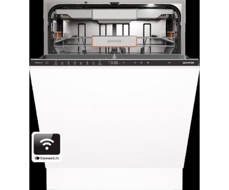 Посудомийна машина Gorenje вбудовувана, 16компл., A+++, 60см, інвертор,Wi-Fi, AquaStop, сенсорн.упр, 3и кошики, білий GORENJE  GV673A65 GV673A65