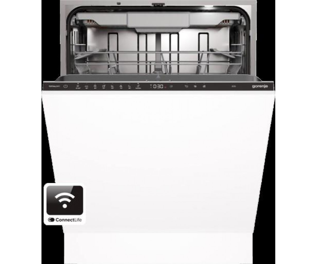 Посудомийна машина Gorenje вбудовувана, 16компл., A+++, 60см, інвертор,Wi-Fi, AquaStop, сенсорн.упр, 3и кошики, білий GORENJE  GV673D63 GV673D63