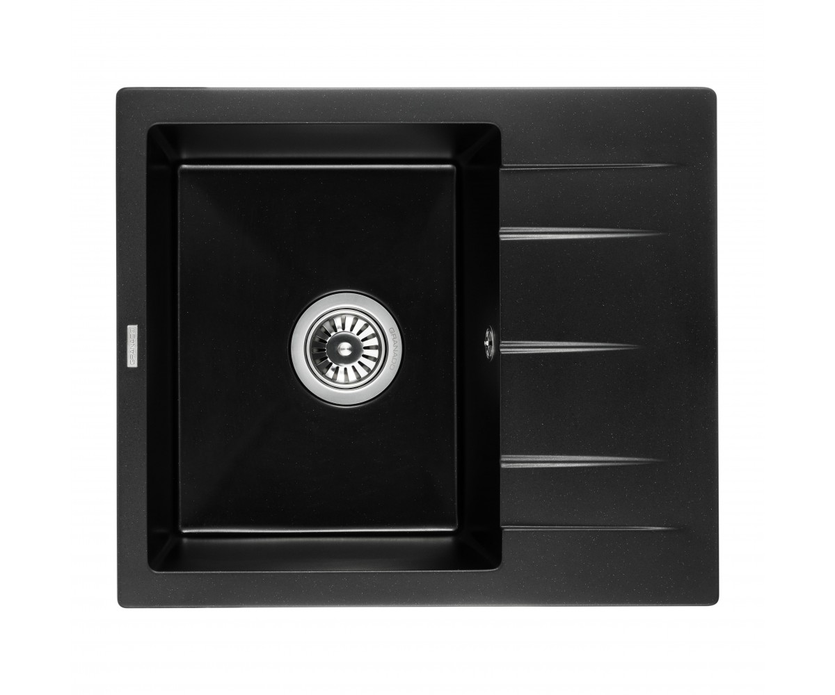 Гранітна кухонна мийка GRANADO  MADRID BLACK SHINE 1601