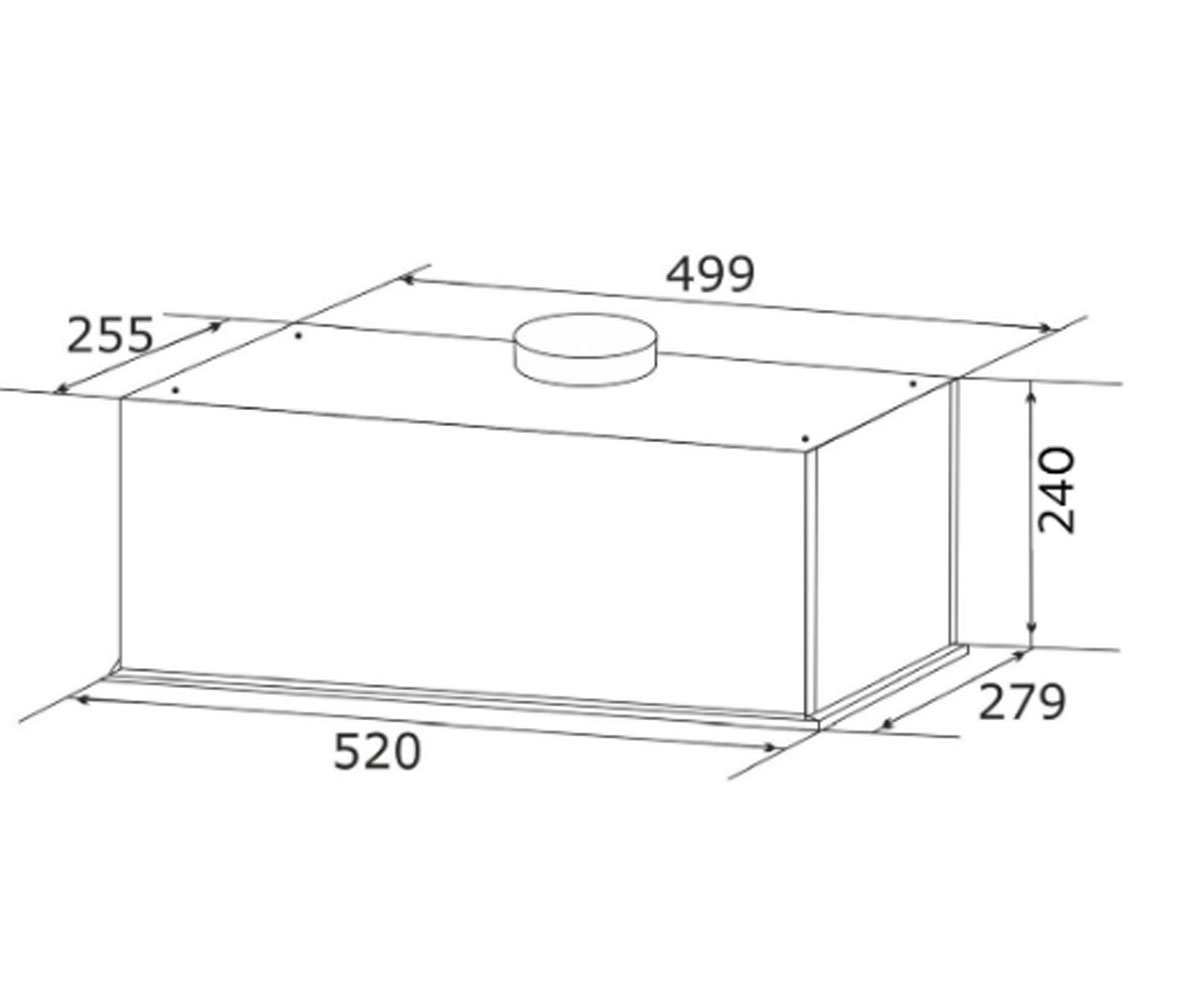 Встраиваемая вытяжка 52 см  2603-1000 INOX:Чертеж 