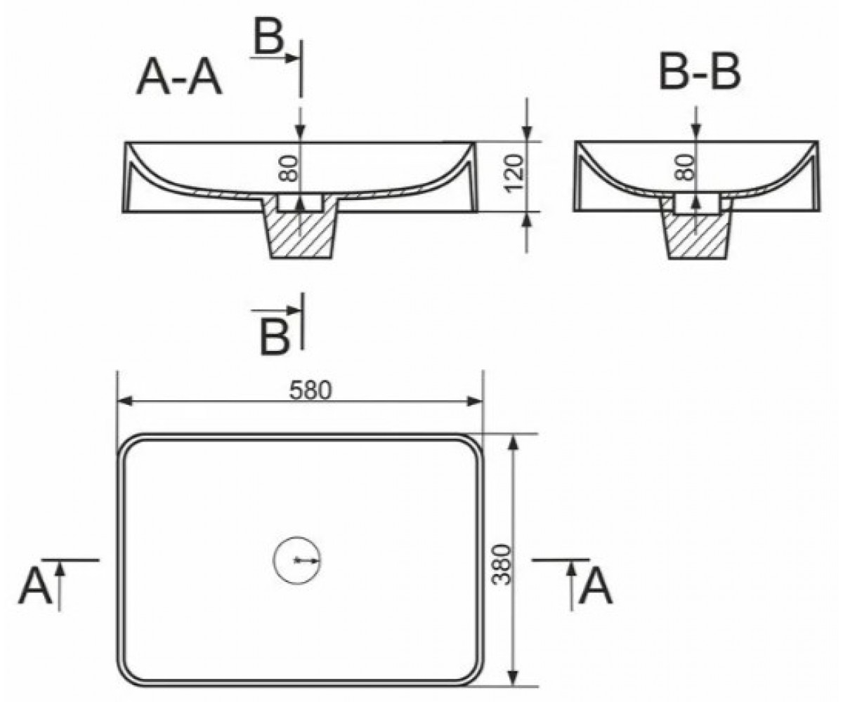 Раковина в ванную  GBS0305:Чертеж 
