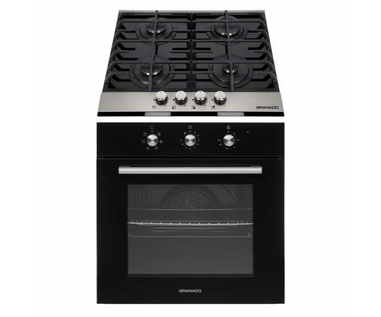 Комплект Духова шафа електрична GEO 62-0200 black + Варильна поверхня газова GGH 612-104 black glass GRANADO  GOH010310 GOH010310