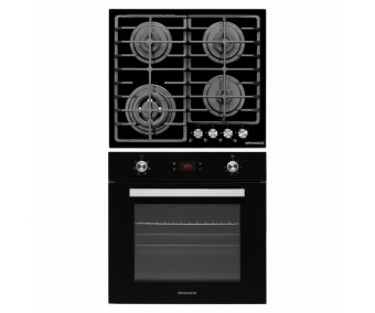 Комплект Духова шафа електрична GEO 62-1310 black + Варильна поверхня газова GGH 62-114 black glass  GRANADO GOH050207