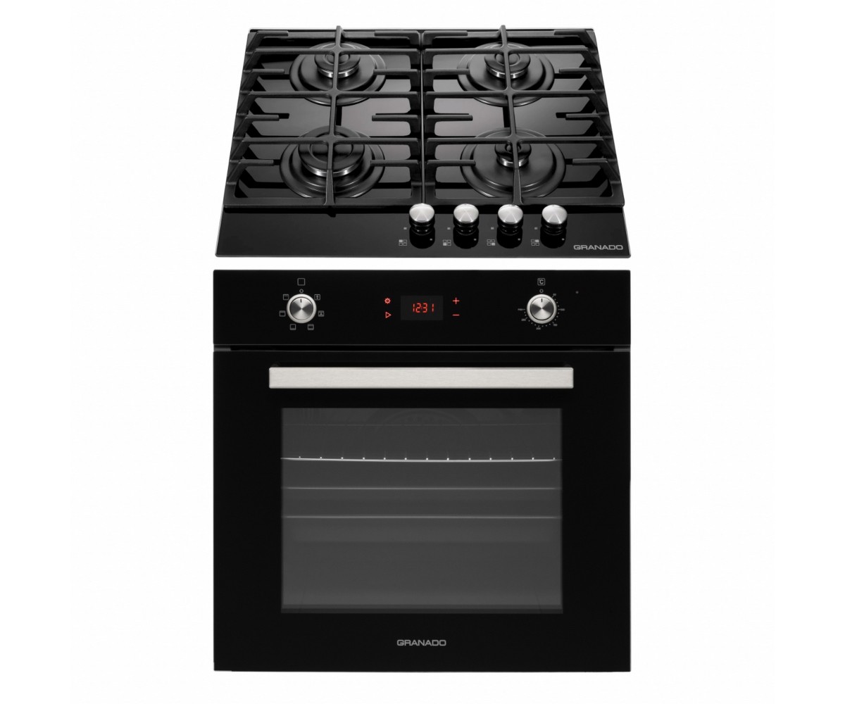 Комплект Духова шафа електрична GEO 62-1310 black + Варильна поверхня газова GGH 62-104 black glass GRANADO  GOH050308 GOH050308