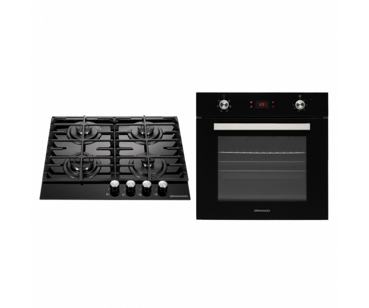 Комплект духова шафа електрична GEO 62-1310 black + варильна поверхня газова GGH 62-104 black glass  GOH050308:Фото 5
