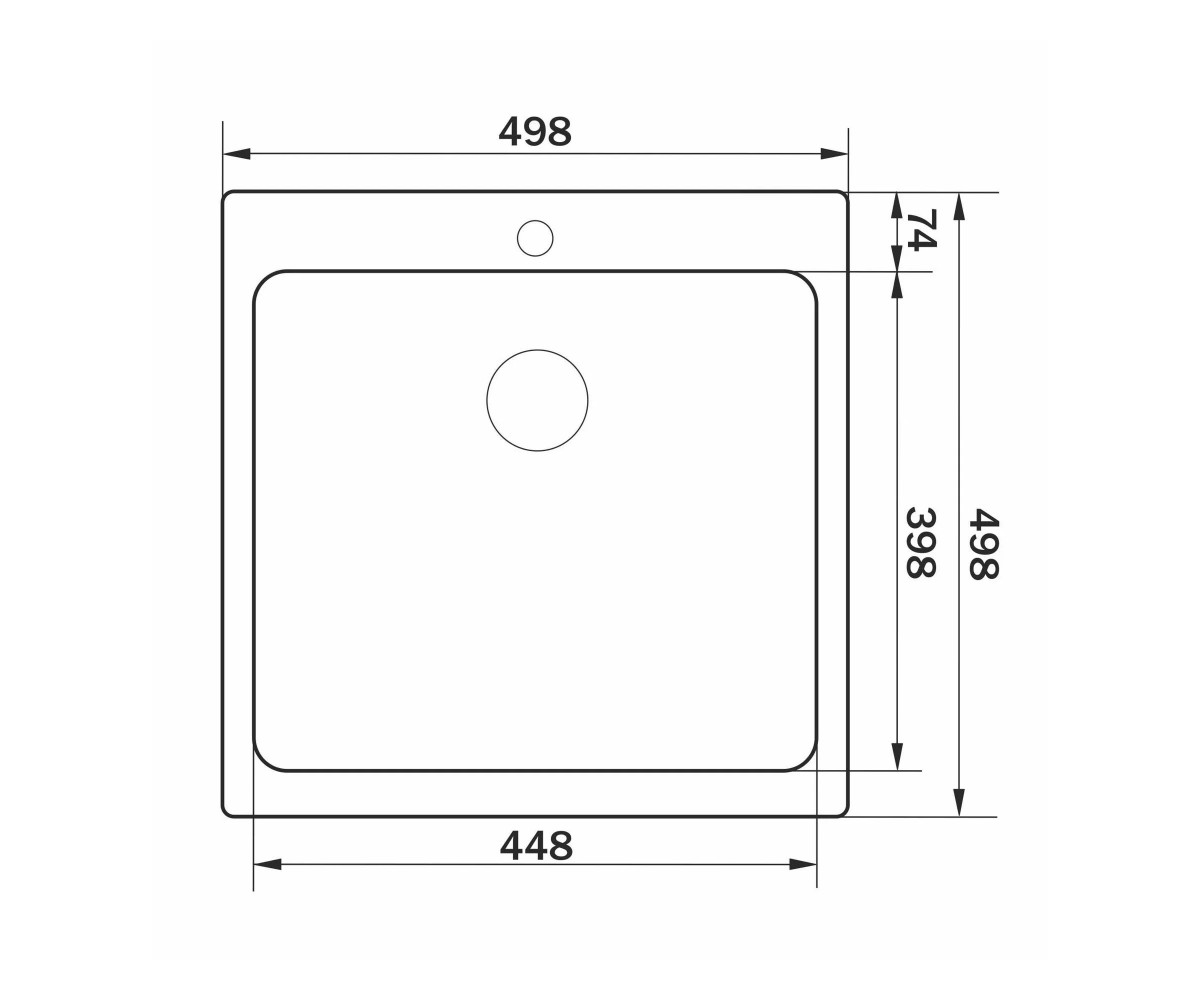 Стальная мойка  GALERA GS02201BH:Чертеж 