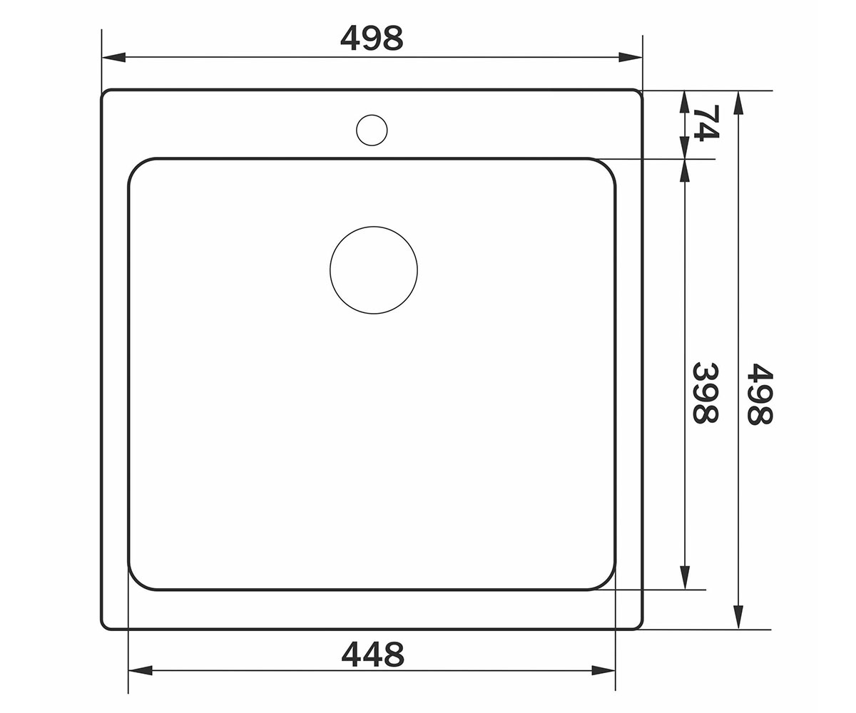 Кухонная мойка  GS02304:Чертеж 