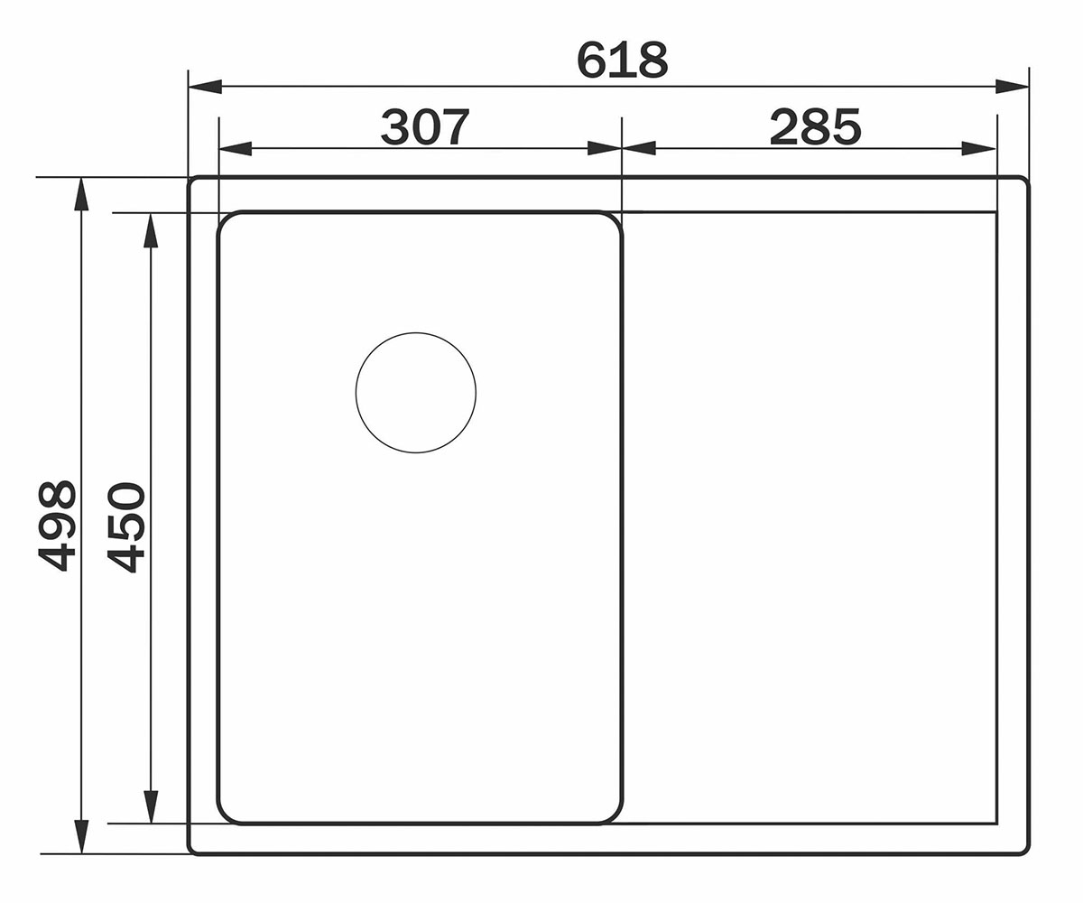 Кухонная мойка  GS04304:Чертеж 