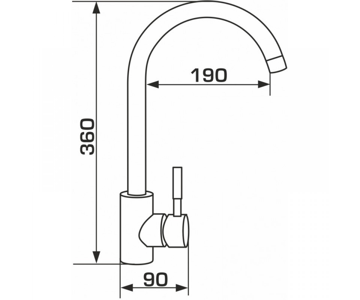 Кухонный смеситель  ELCHE LUX GZ0101L:Чертеж 