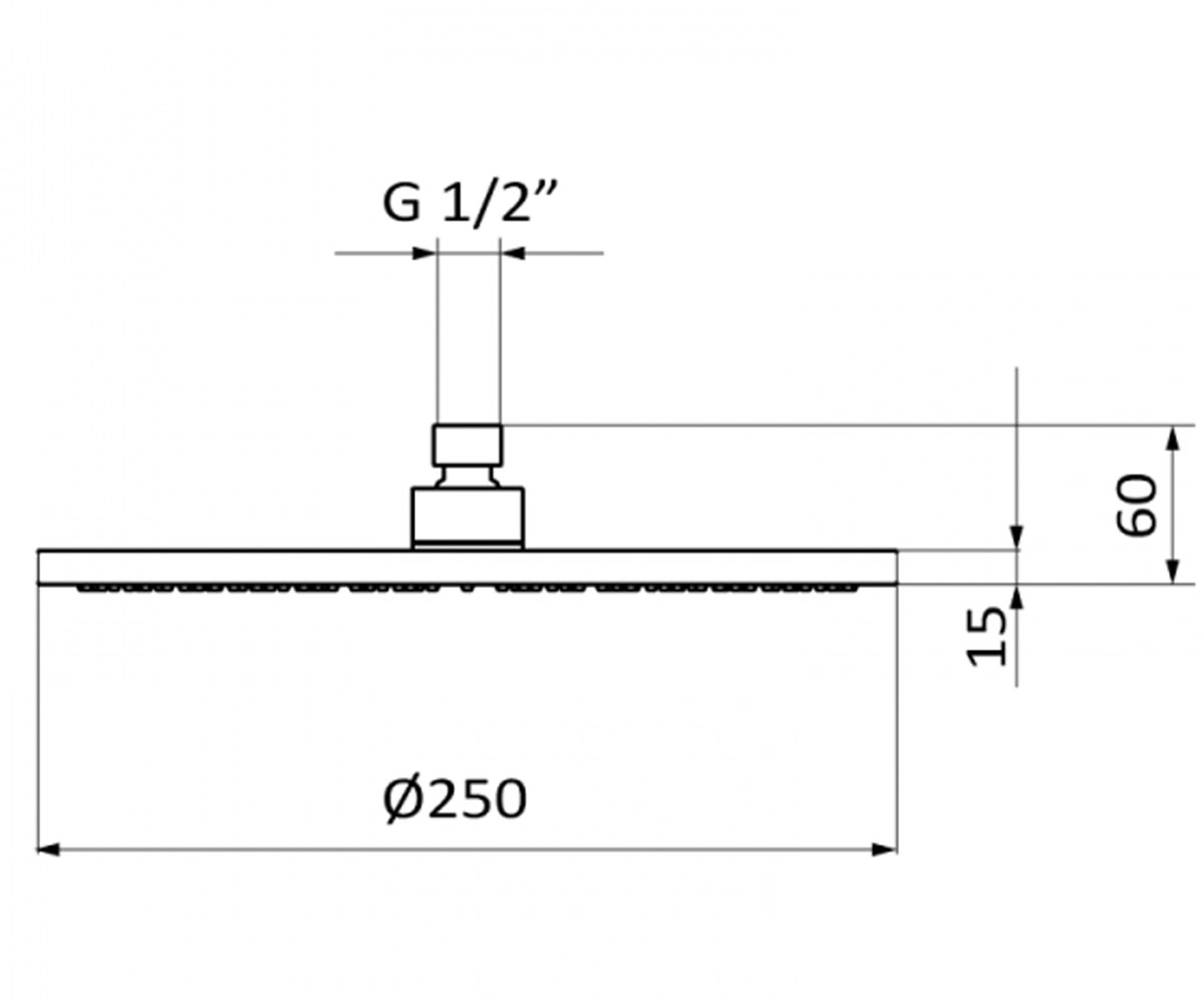 Круглая душевая головка 25 см  SHOWERHEADS 05020022:Чертеж 