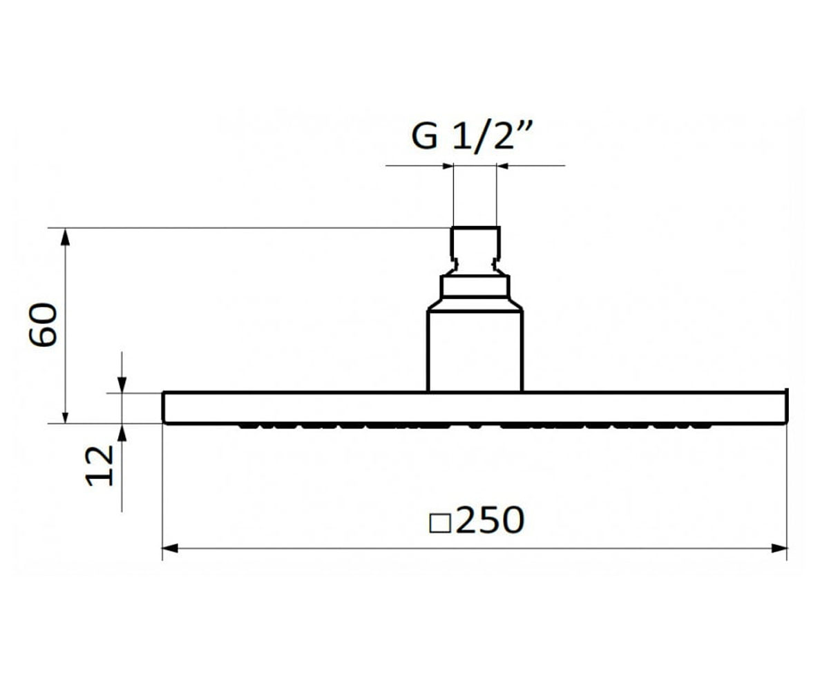 Душевая головка 25х25 см  SHOWER HEADS 05020031:Чертеж 