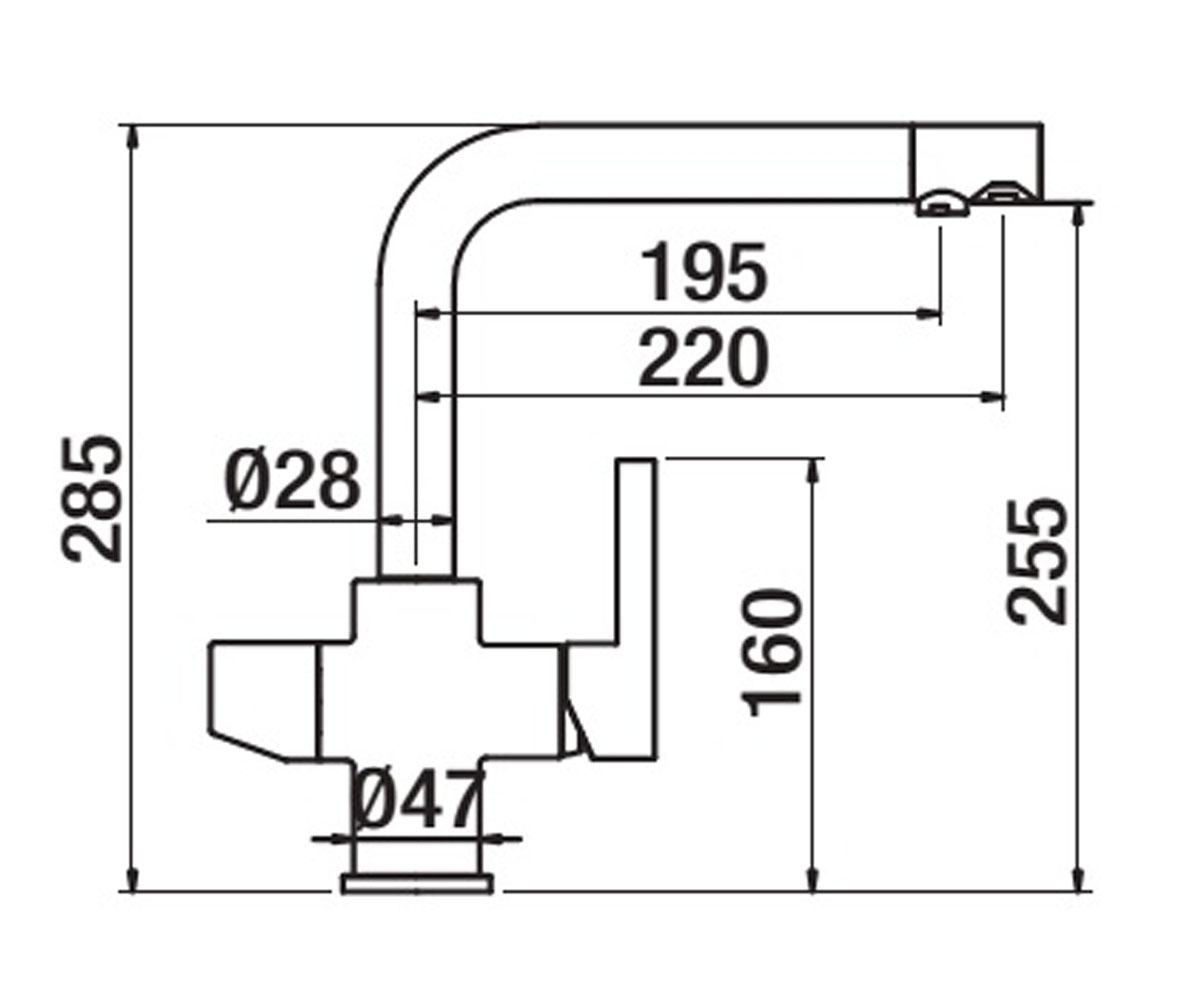 Смеситель на две воды  KITCHENS  51831511:Чертеж 