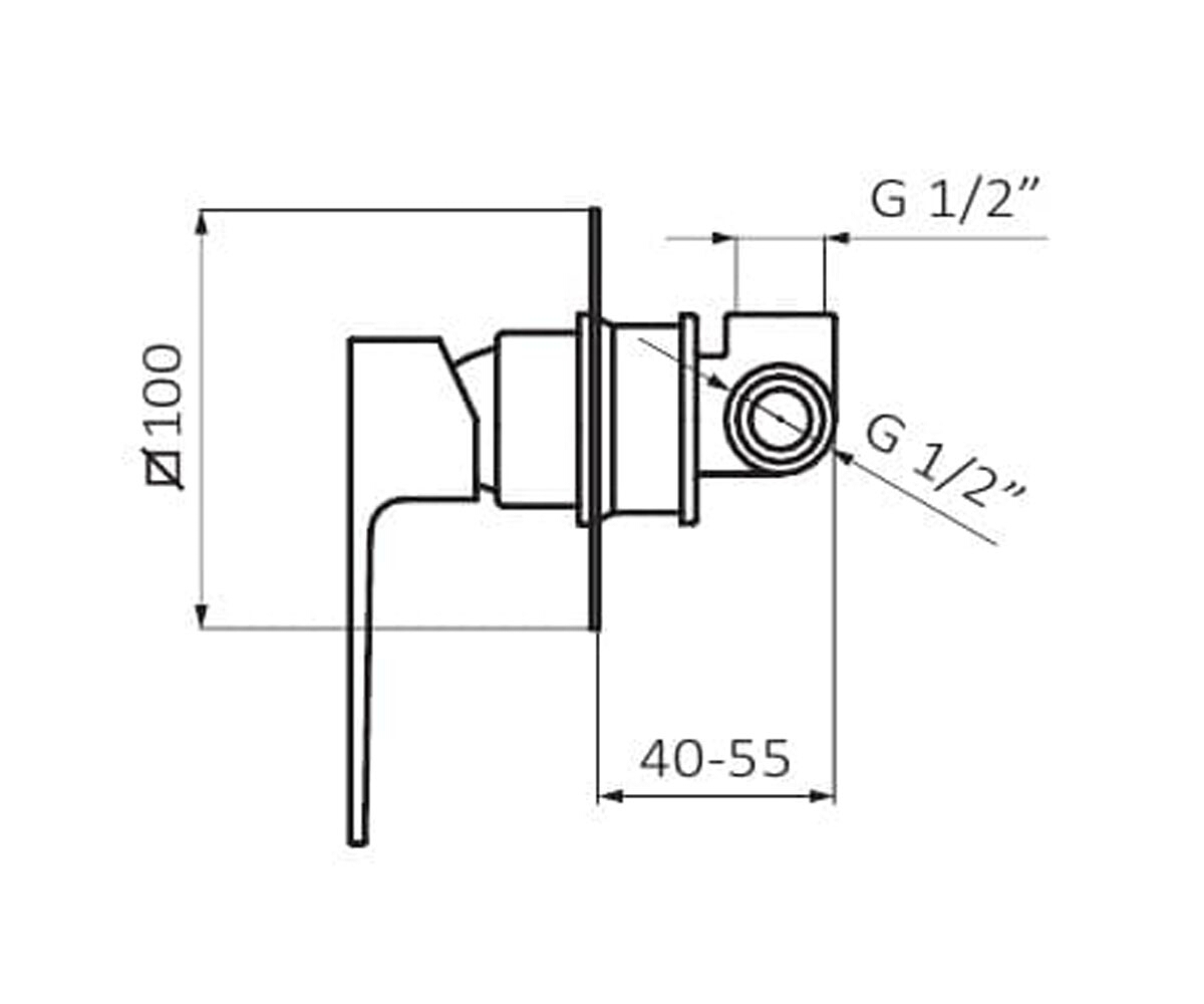 Смеситель для душа  KALA 60115601:Чертеж 