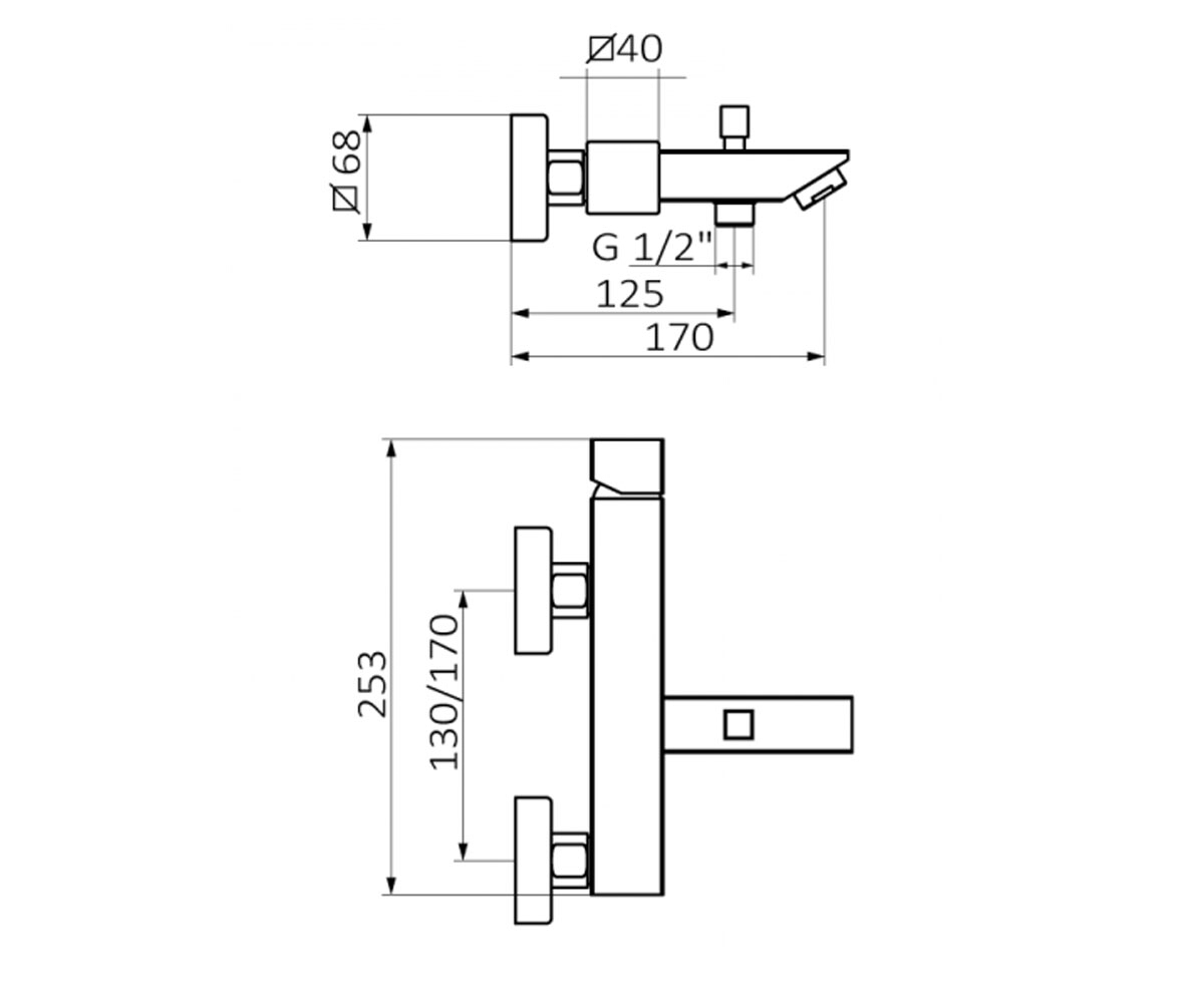 Смеситель с ручным душем  KALA 60225601:Чертеж 