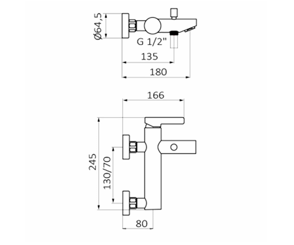 Смеситель для ванны  AXIS 74224740:Чертеж 