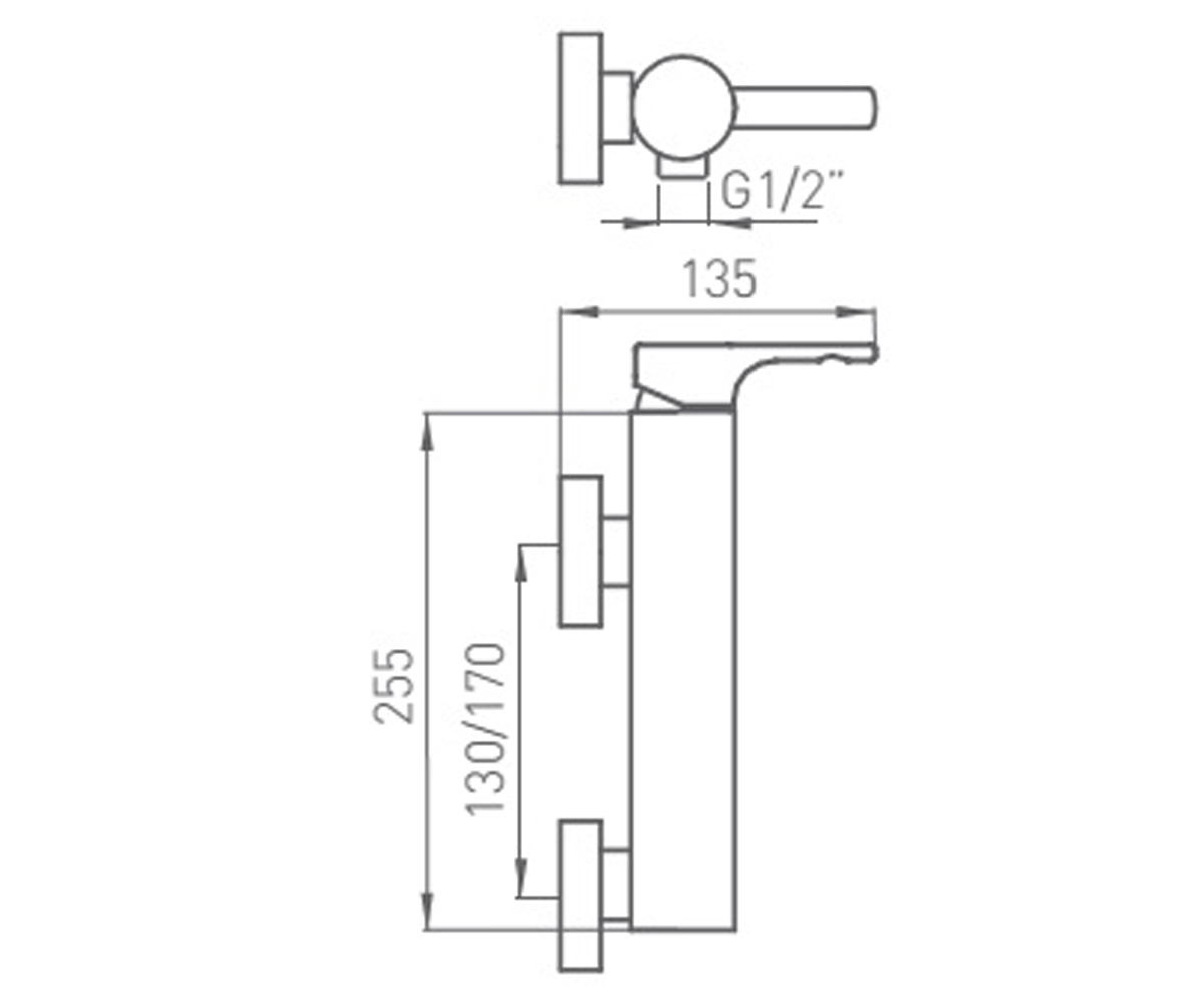 Смеситель для душа  TENDER 930900:Чертеж 