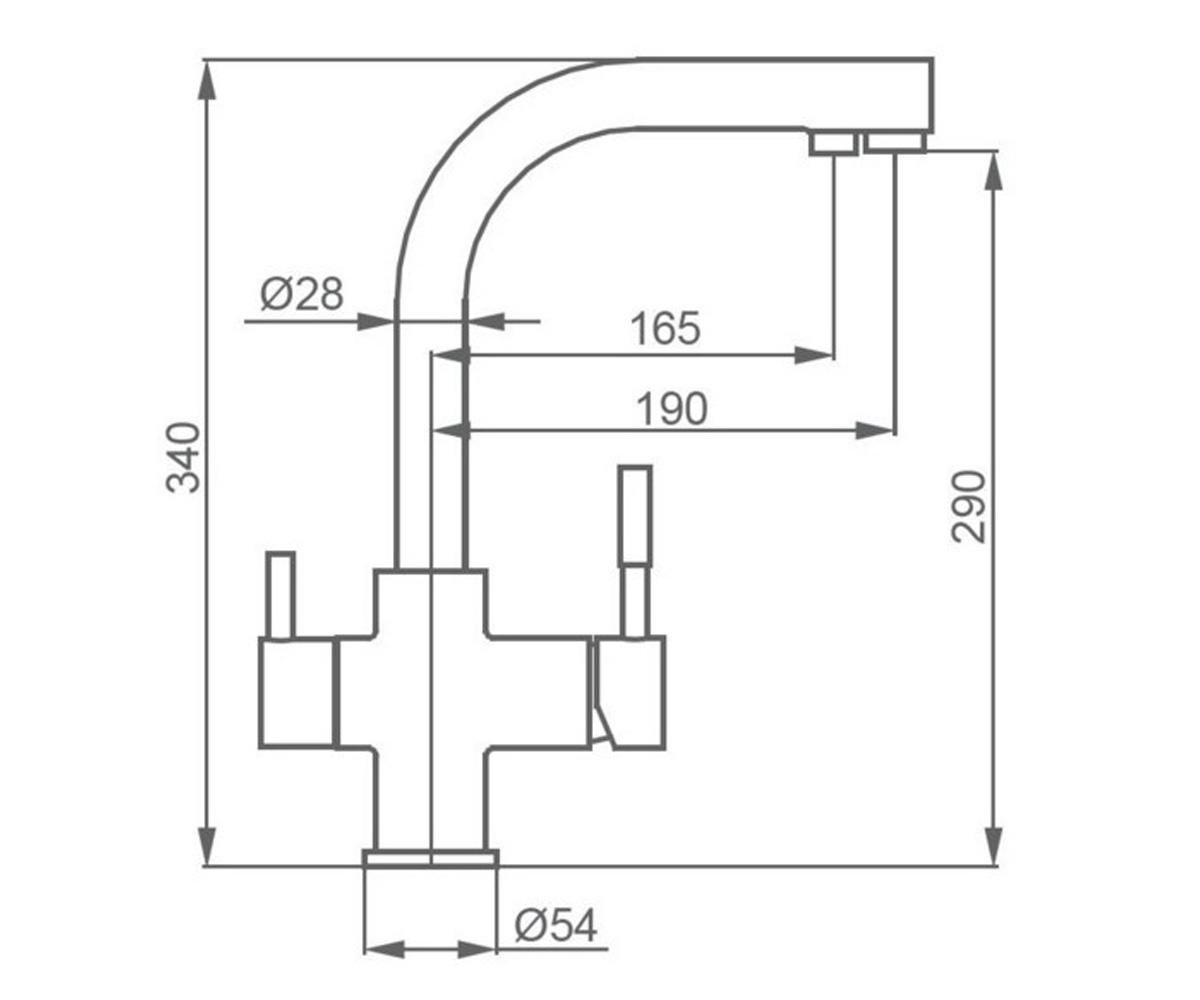 Смеситель на кухню  KITCHENS  931600:Чертеж 