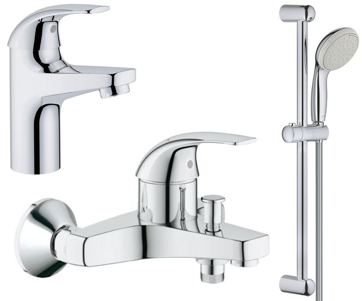 Набір змішувачів 3 в 1 GROHE BAU CURVE 122217S 122217S