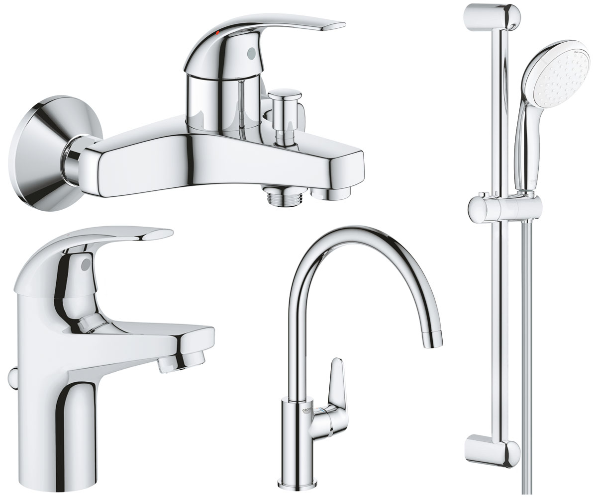 Набір змішувачів 4 в 1 GROHE BAU CURVE 122218K 122218K