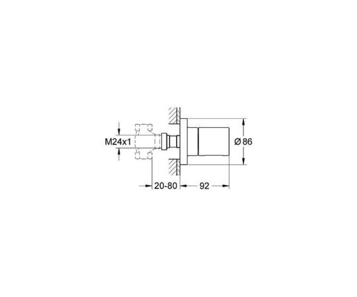 Наружная часть  GROHTHERM 3000 19470000:Чертеж 