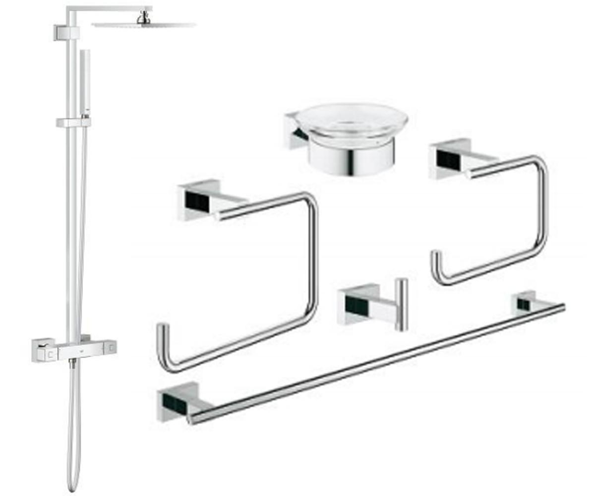Душова система з аксесуарами GROHE GROHTHERM CUBE 26087000+40758001 26087000+40758001