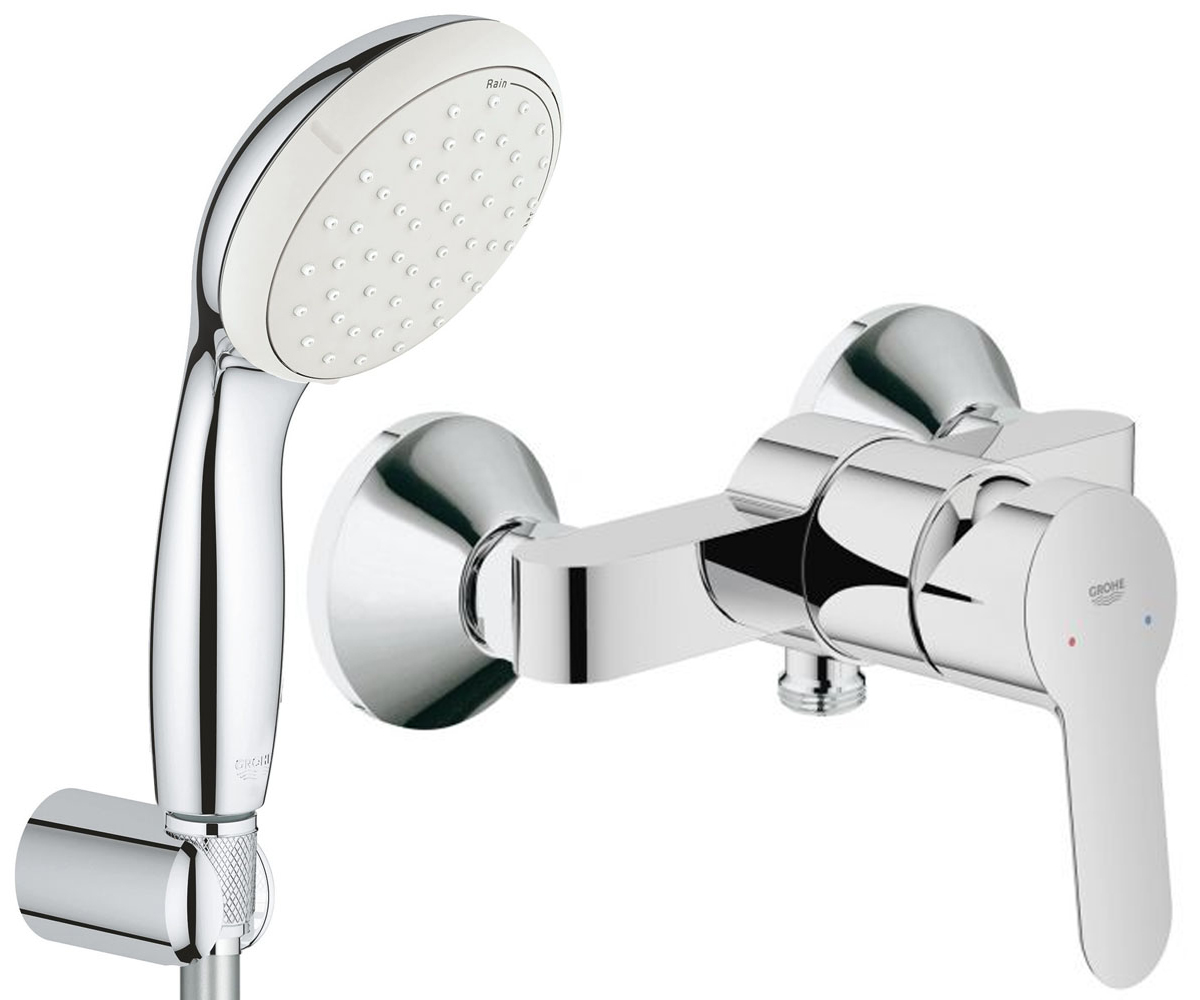 Змішувач з душовим набором GROHE BAU EDGE 26129001 26129001