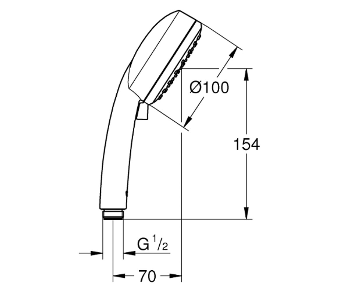Ручной душ  VITALIO COMFORT 100 26397000:Чертеж 