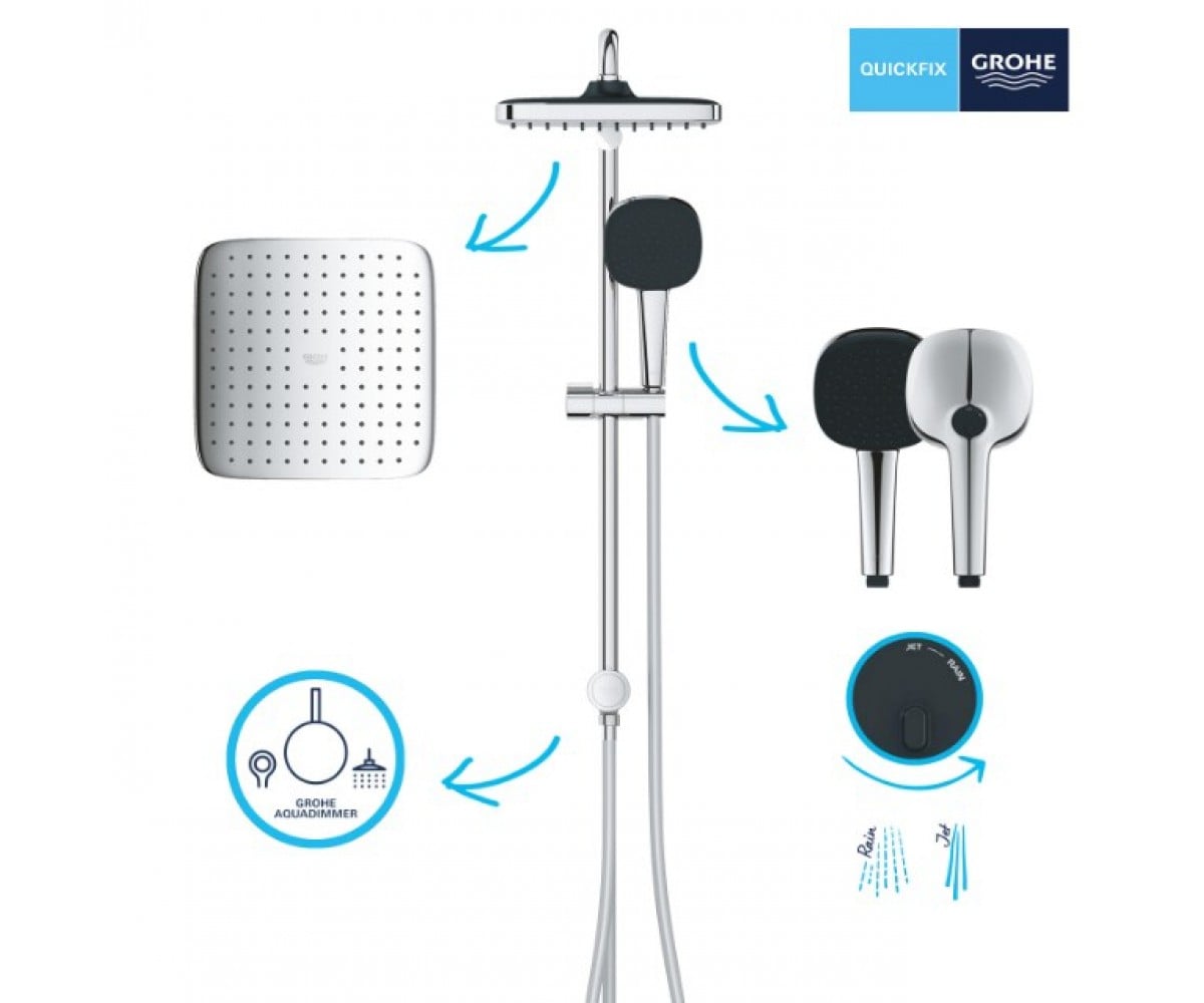 Душевая система без смесителя  VITALIO COMFORT 250 QUICKFIX 26698001:Фото 2