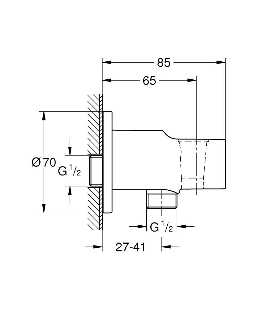 Фиксированное подключение шланга  VITALIO UNIVERSAL QUICKFIX 269622431:Чертеж 