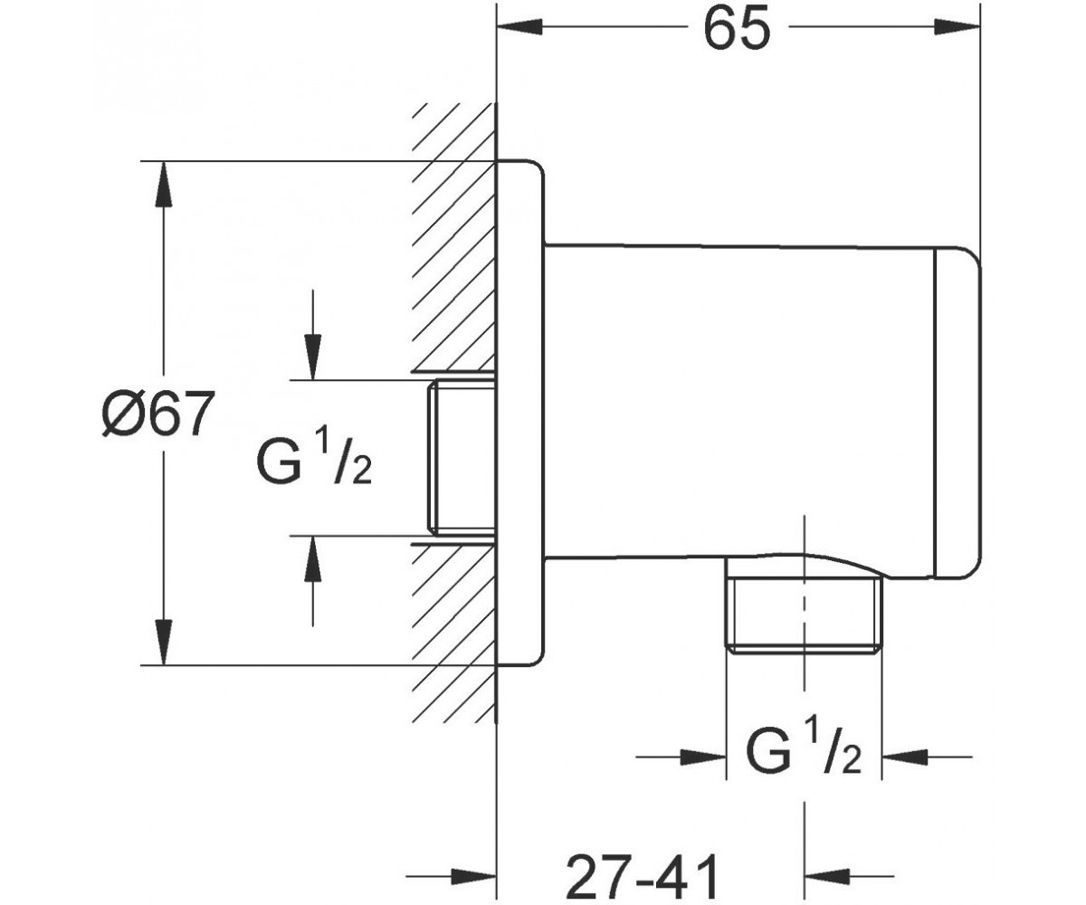 Фиксированное подключение шланга  VITALIO UNIVERSAL QUICKFIX 26963001:Чертеж 