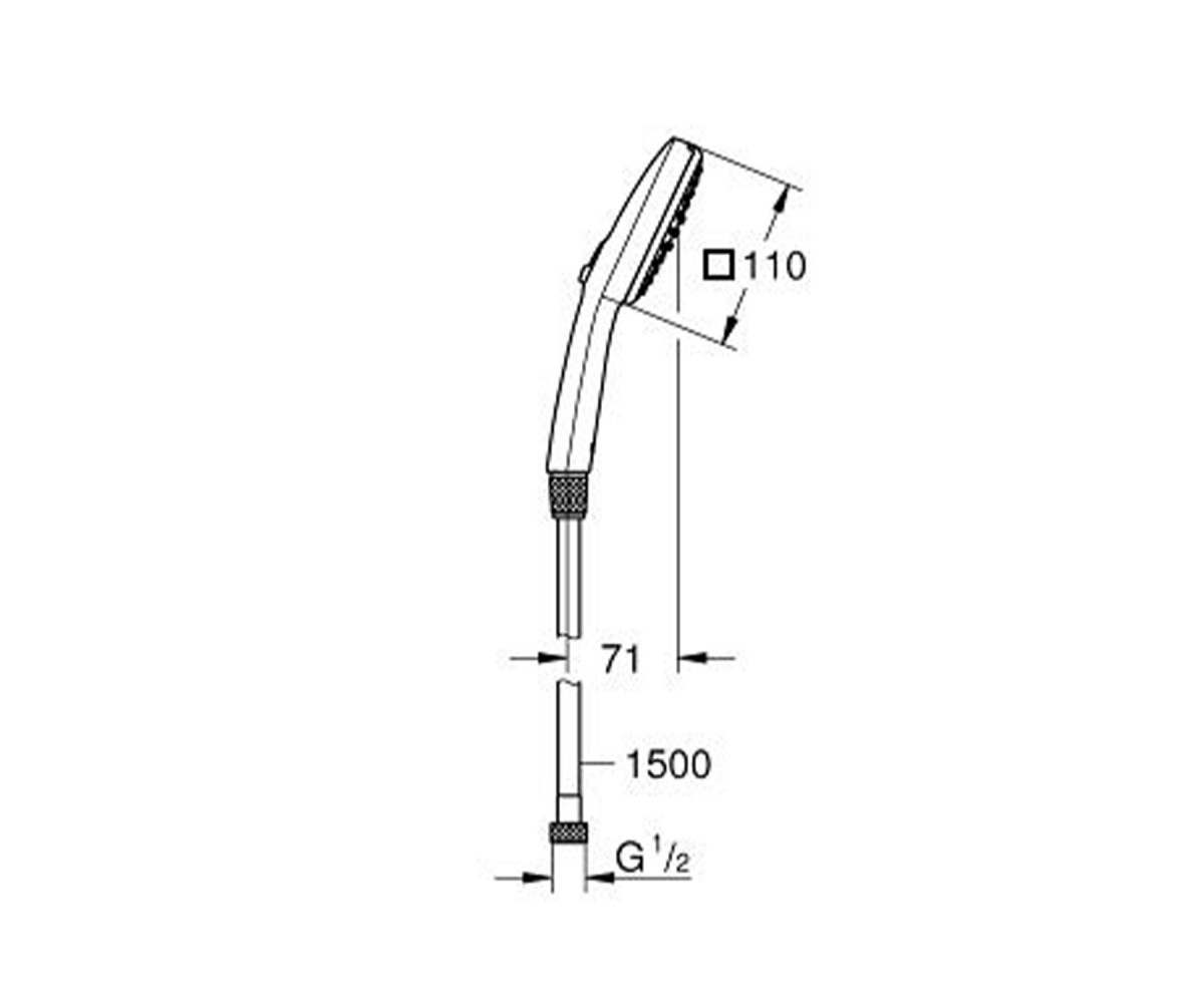 Ручной душ со шлангом  VITALIO COMFORT 110 26973001:Чертеж 