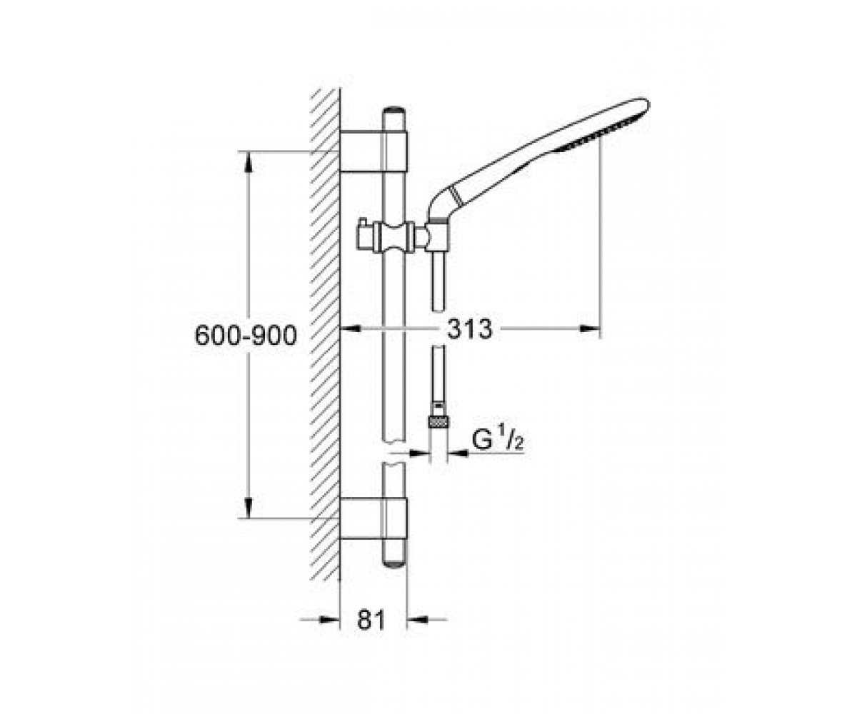 Душевой гарнитур  RAINSHOWER ECO 27275001:Чертеж 