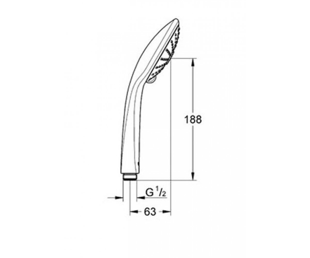 Ручной душ  VITALIO JOY QUICKFIX 27319000:Чертеж 
