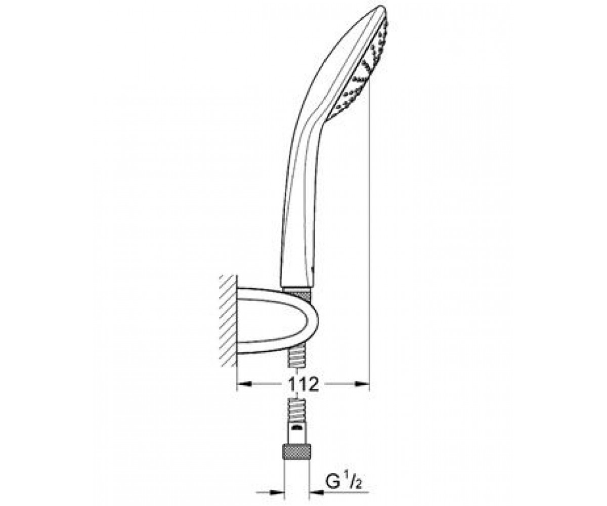 Душевой гарнитур с одним режимом струи  VITALIO JOY QUICKFIX 27324000:Чертеж 