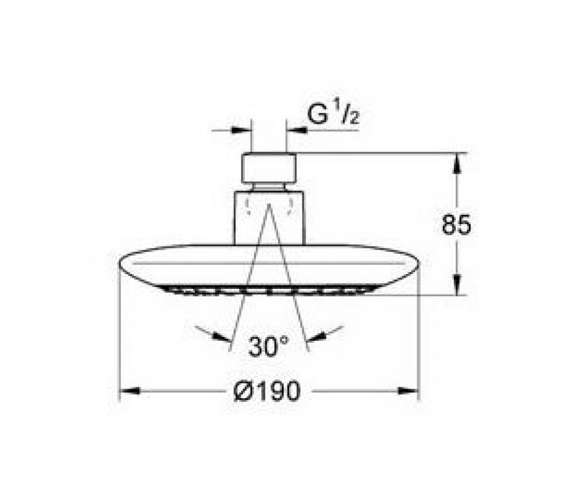 Душевая головка  RAINSHOWER ICON 27437000:Чертеж 