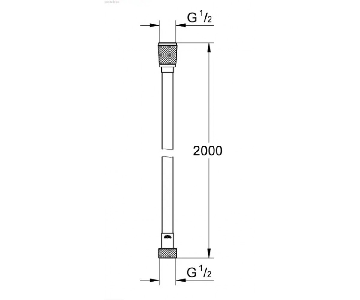 Душевой полимерный шланг  VITALIO FLEX SILVER 27507001:Чертеж 