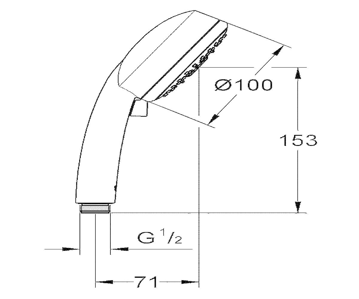 Ручной душ  TEMPESTA COSMOPOLITAN 27573001:Чертеж 
