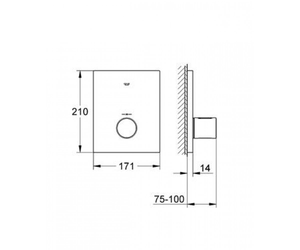 Внешняя часть  GROHTHERM 27619000:Чертеж 