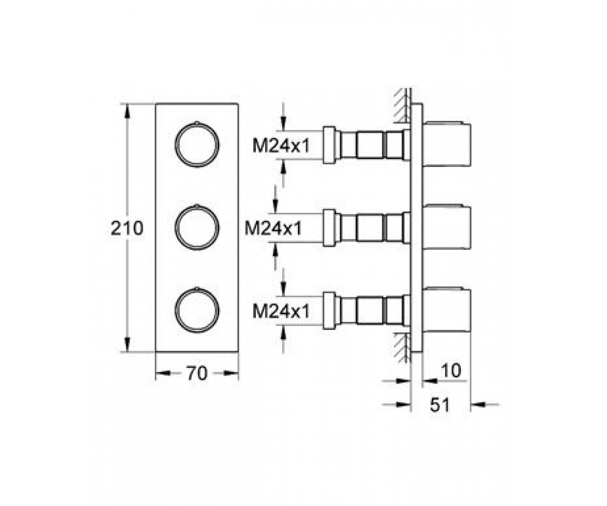 Внешняя часть  GROHTHERM 27625000:Чертеж 