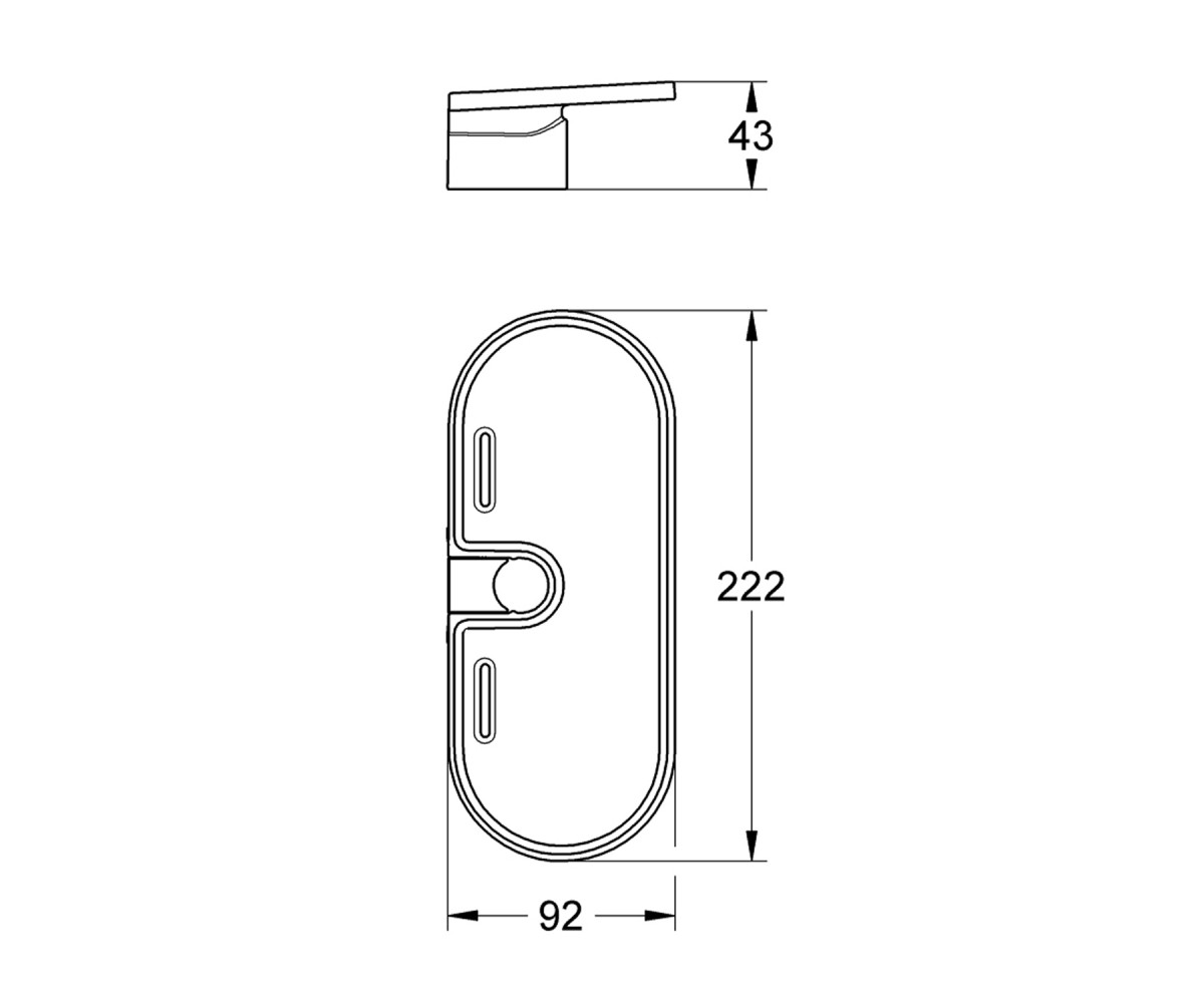 Поличка для душового гарнітура Grohe QuickFix Vitalio Universal 27725000  27725000:Чертеж 