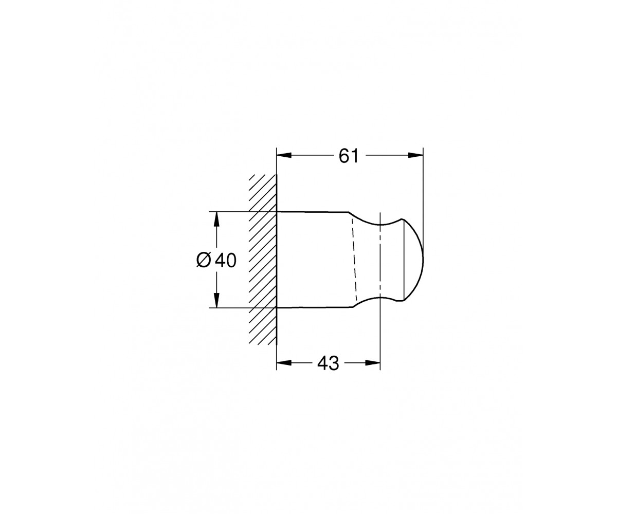Держатель душа  VITALIO UNIVERSAL QUICKFIX 279582430:Чертеж 