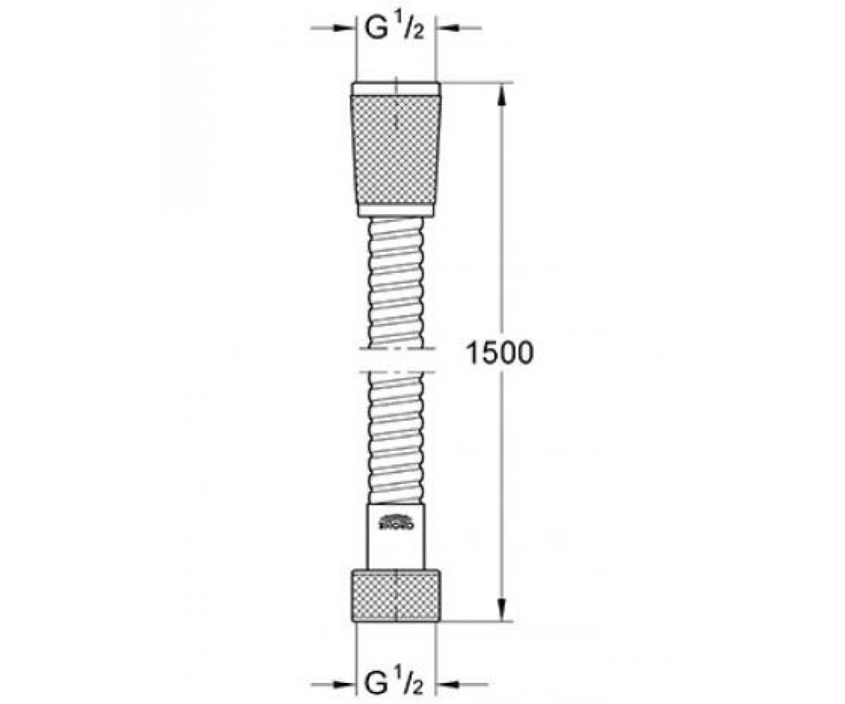 Шланг металлический 150 см  RELEXAFLEX METAL 28105000:Чертеж 