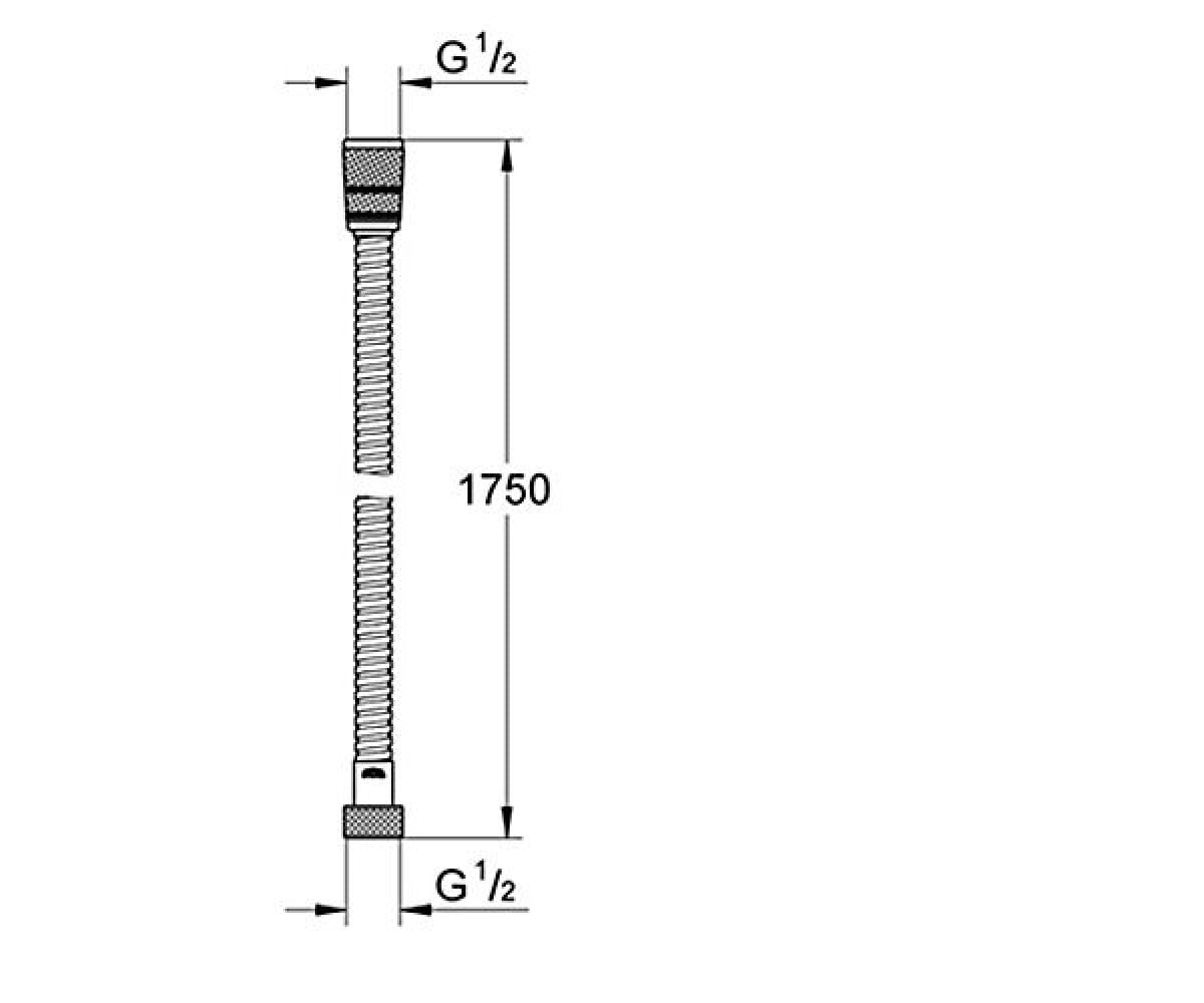 Шланг металлический 175 см  RELEXAFLEX METAL 28139000:Чертеж 