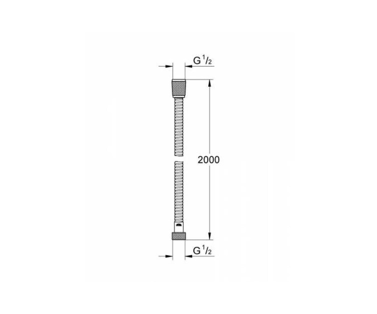 Шланг металлический 200 см  RELEXAFLEX METAL 28140000:Чертеж 