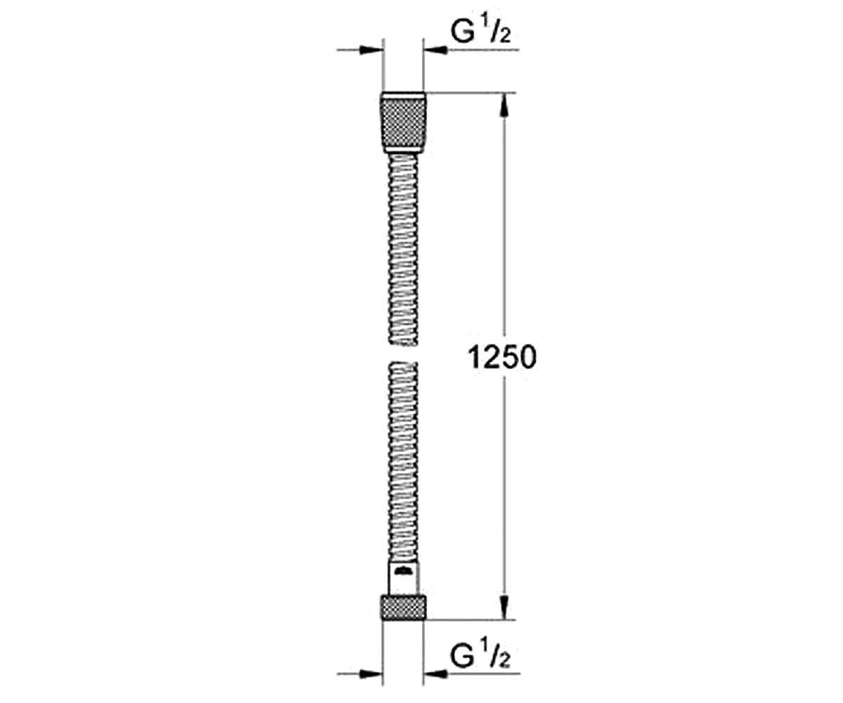 Металлический шланг 125 см  RELEXAFLEX METAL LONGLIFE 28142000:Чертеж 