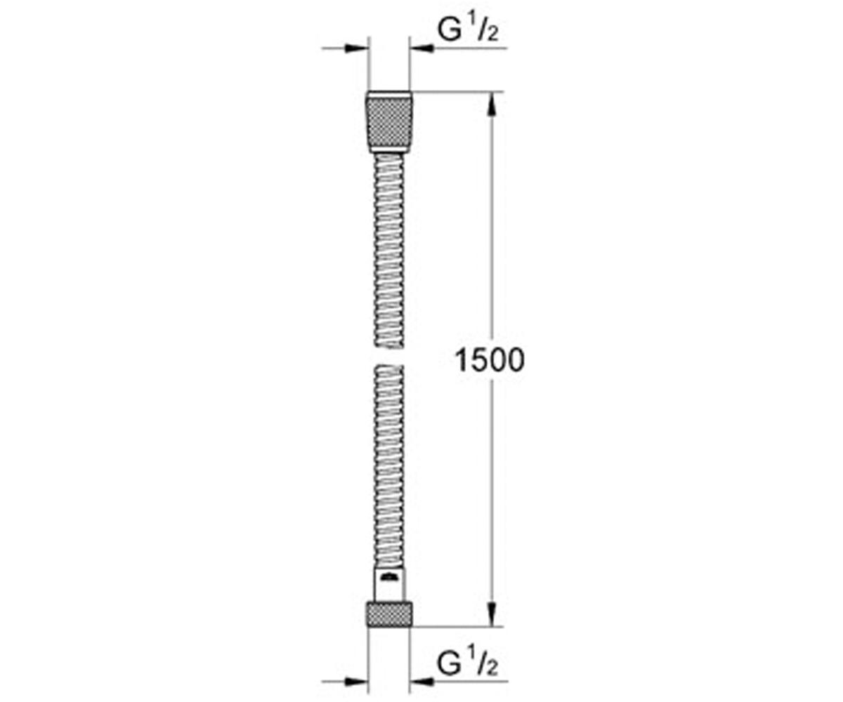 Металлический шланг 150 см  RELEXAFLEX METAL LONGLIFE 28143LS0:Чертеж 