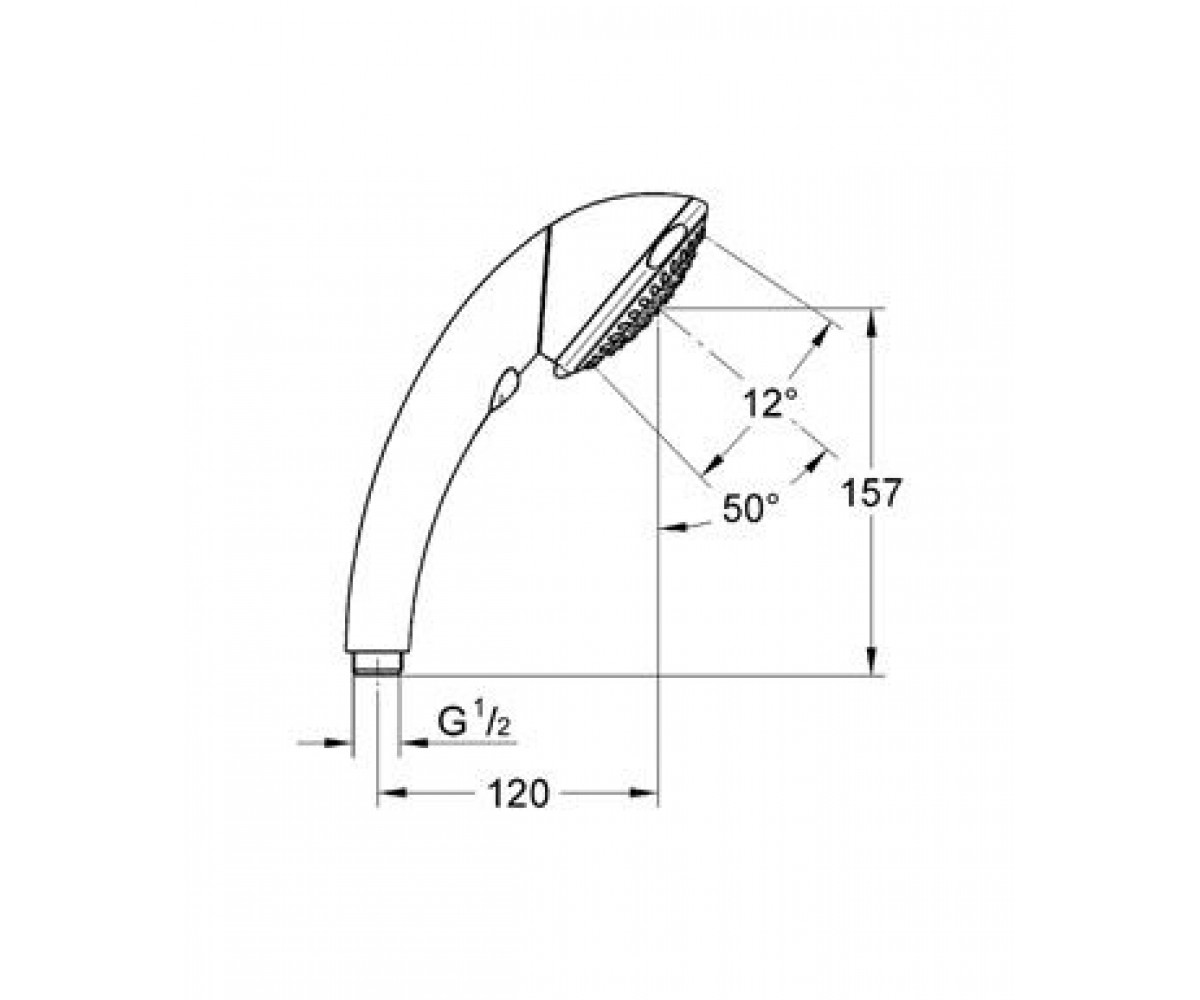 Ручной душ  MOVARIO TRIO 28390000:Чертеж 