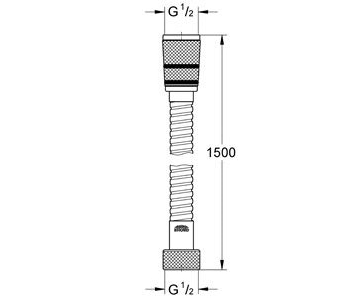 Шланг для душа 150 см  ROTAFLEX 28409000:Чертеж 